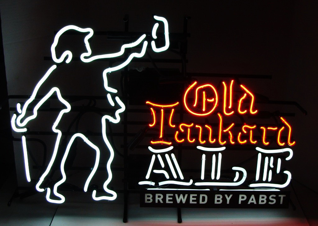 Pabst Blue Ribbon Old Tankard Ale Neon Sign